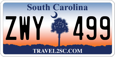 SC license plate ZWY499