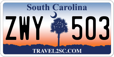 SC license plate ZWY503