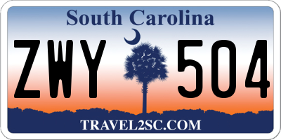 SC license plate ZWY504