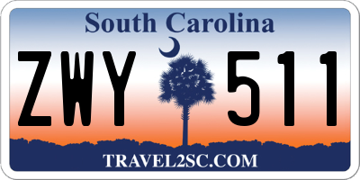 SC license plate ZWY511