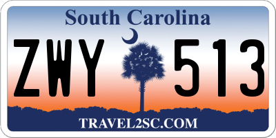 SC license plate ZWY513