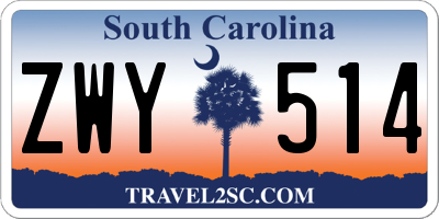 SC license plate ZWY514
