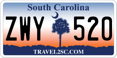 SC license plate ZWY520
