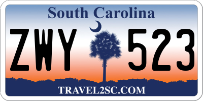 SC license plate ZWY523