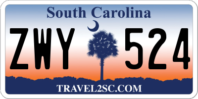 SC license plate ZWY524