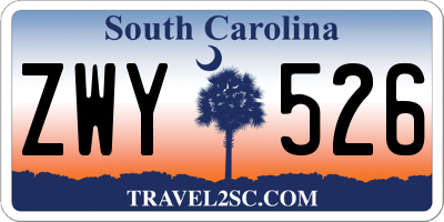SC license plate ZWY526
