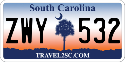 SC license plate ZWY532