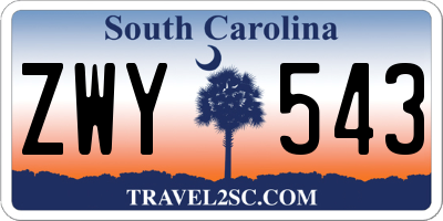SC license plate ZWY543