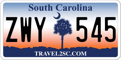 SC license plate ZWY545