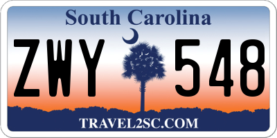 SC license plate ZWY548