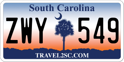 SC license plate ZWY549