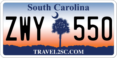 SC license plate ZWY550