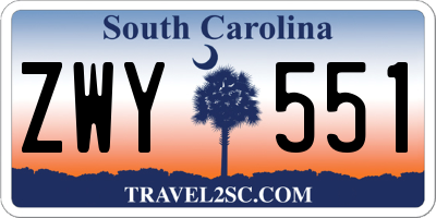 SC license plate ZWY551
