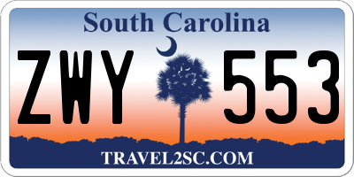 SC license plate ZWY553