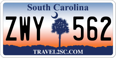 SC license plate ZWY562