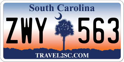 SC license plate ZWY563