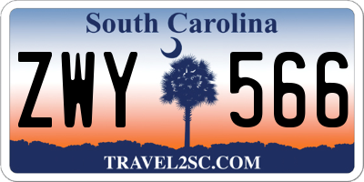 SC license plate ZWY566