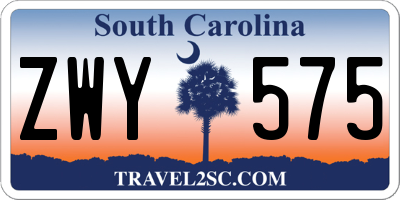 SC license plate ZWY575