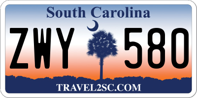 SC license plate ZWY580