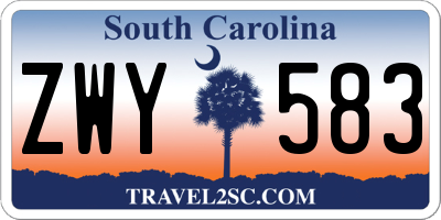 SC license plate ZWY583