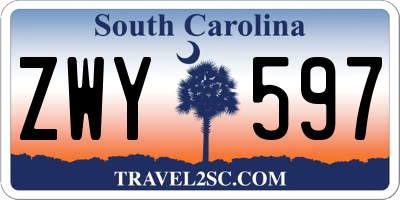 SC license plate ZWY597