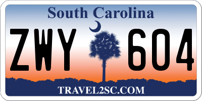 SC license plate ZWY604
