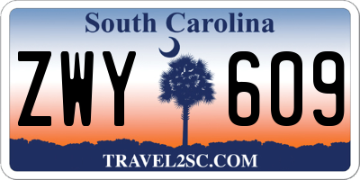 SC license plate ZWY609