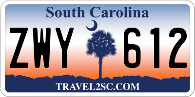 SC license plate ZWY612