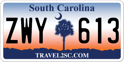 SC license plate ZWY613
