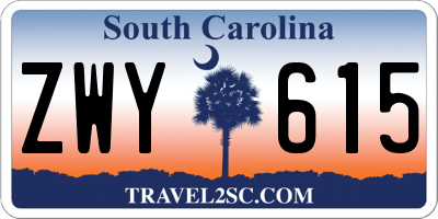 SC license plate ZWY615