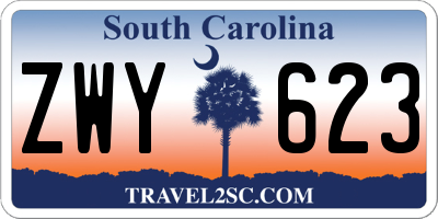 SC license plate ZWY623