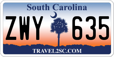 SC license plate ZWY635