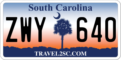SC license plate ZWY640