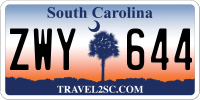 SC license plate ZWY644