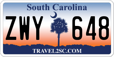 SC license plate ZWY648