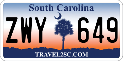 SC license plate ZWY649