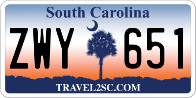 SC license plate ZWY651