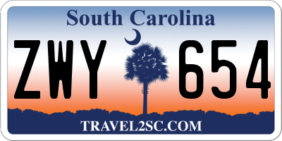 SC license plate ZWY654