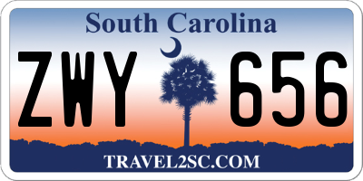 SC license plate ZWY656