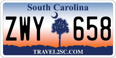 SC license plate ZWY658