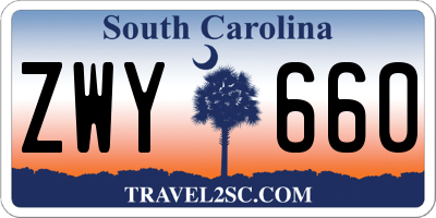 SC license plate ZWY660