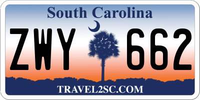 SC license plate ZWY662