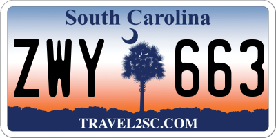 SC license plate ZWY663