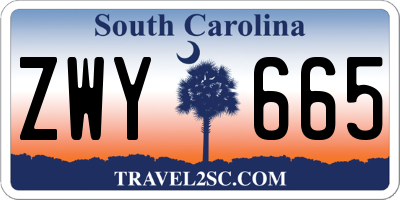 SC license plate ZWY665