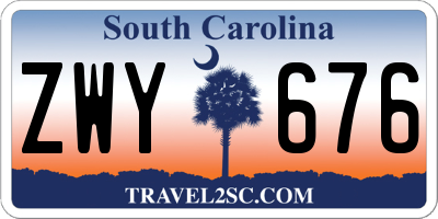 SC license plate ZWY676
