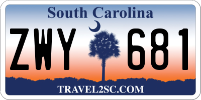 SC license plate ZWY681