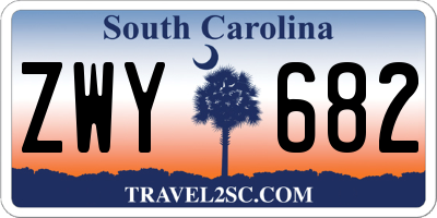 SC license plate ZWY682