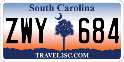 SC license plate ZWY684