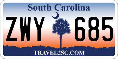 SC license plate ZWY685