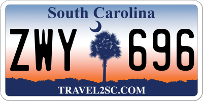 SC license plate ZWY696